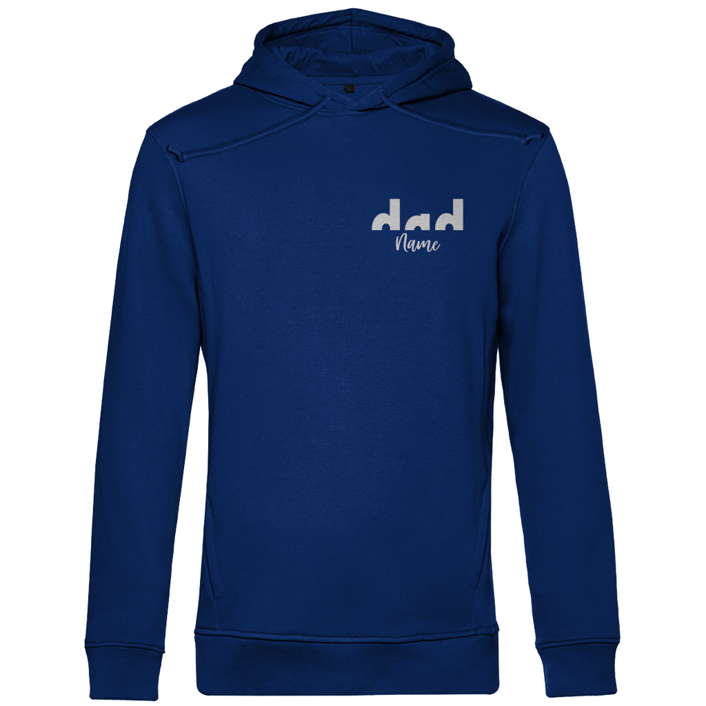 Hoodie Herren – Proud Dad Design aus Bio-Baumwolle, personalisierbar mit den Namen deiner Kinder, in Farbe Royal Blau