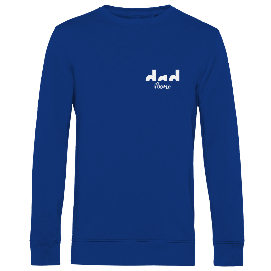 Sweatshirt Herren – Proud Dad Design aus Bio-Baumwolle, personalisierbar mit den Namen deiner Kinder, in Farbe Royal Blau