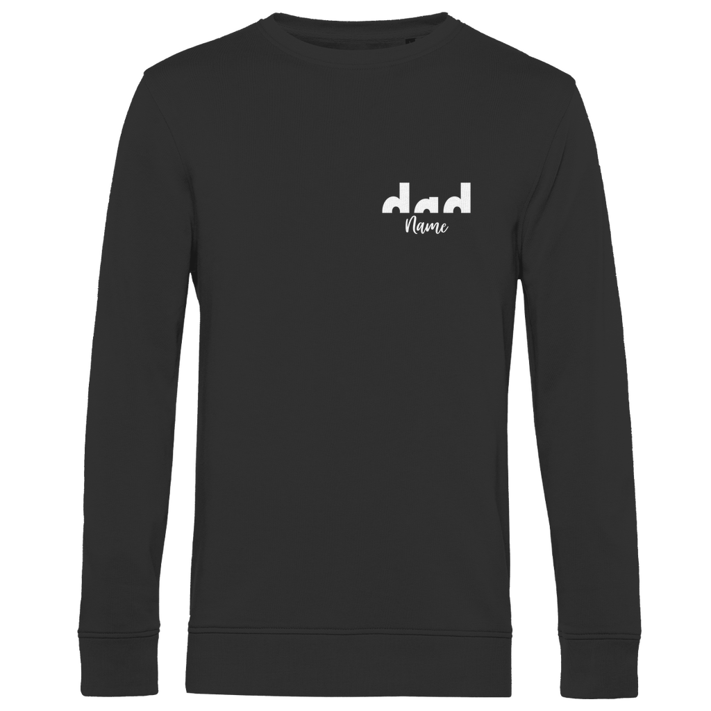 Sweatshirt Herren – Proud Dad Design aus Bio-Baumwolle, personalisierbar mit den Namen deiner Kinder, in Farbe Schwarz