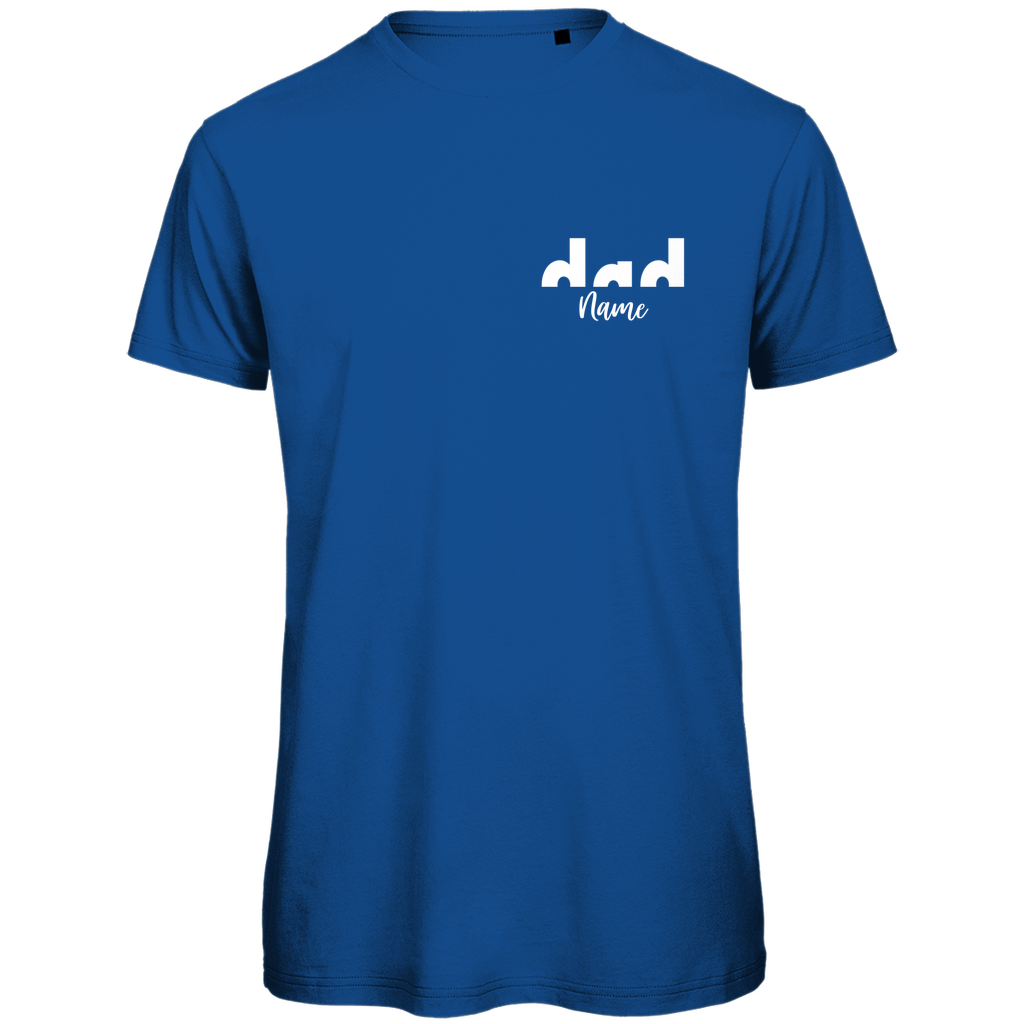 T-Shirt Herren – Proud Dad Design aus Bio-Baumwolle, personalisierbar mit den Namen deiner Kinder, in Farbe Royal Blau