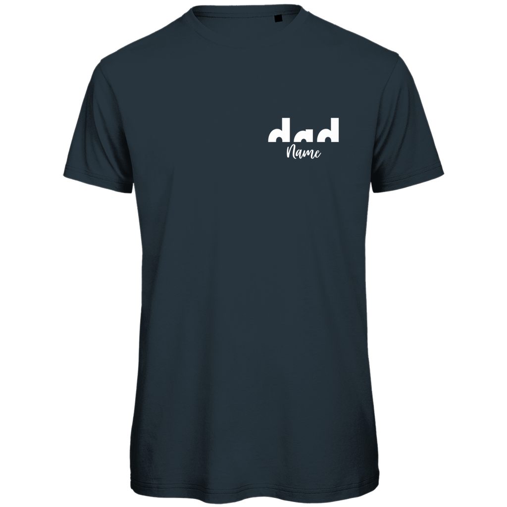 T-Shirt Herren – Proud Dad Design aus Bio-Baumwolle, personalisierbar mit den Namen deiner Kinder, in Farbe Dark Grey (Grau)
